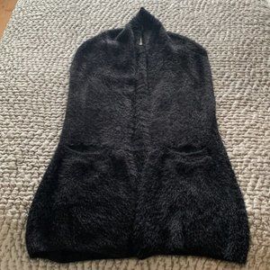 Fuzzy Black Sweater Vest